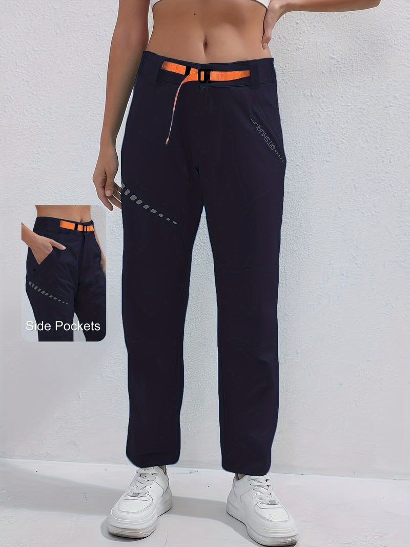 Women's Sports Long Pants, Stretchy Fitted Design with Adjustable Elastic.