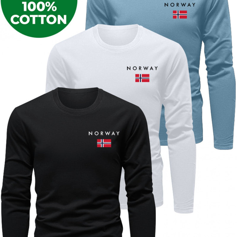 3pcs Men's Long Sleeve T-Shirts.