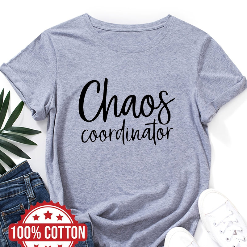 Women's "Chaos Coordinator" Graphic Print T-Shirt.