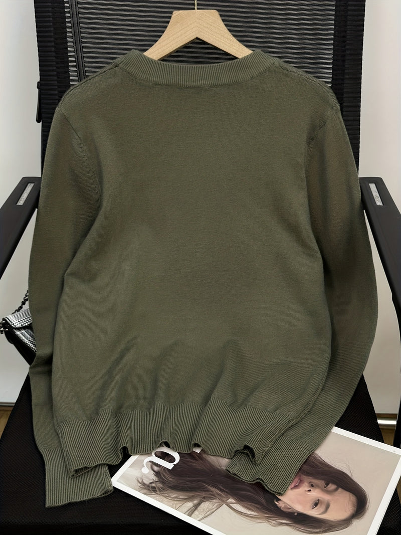 Women's Fashion Round Neck High-end Versatile Base Layer Top.