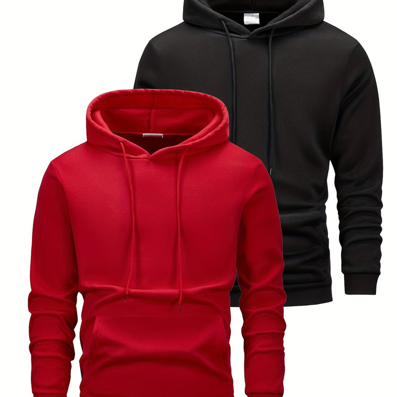 2pcs Men's Hooded Long-Sleeve Sweatshirt.