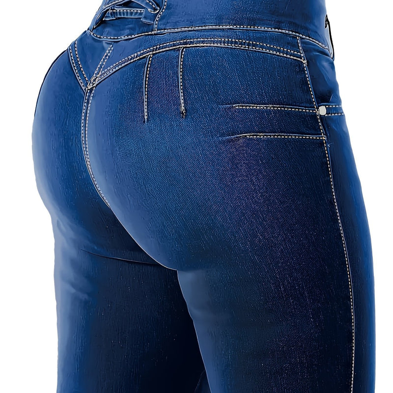 Women's Fashionable High-Waisted Skinny Jeans.