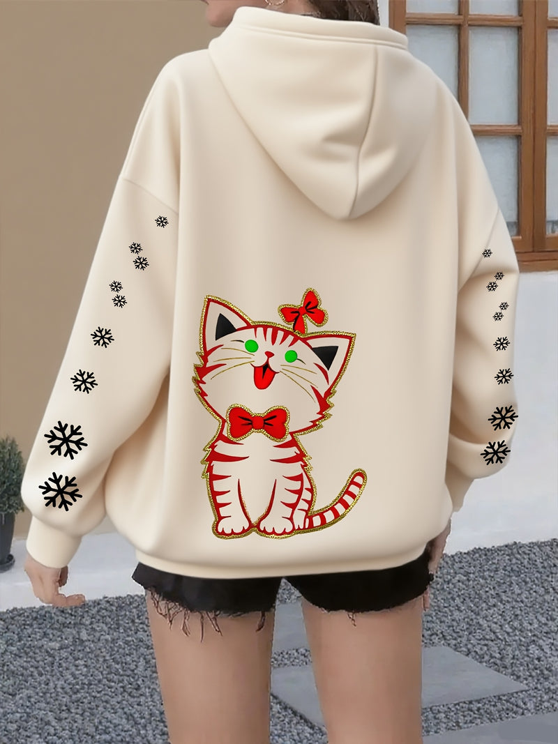 Women’s Kitten Butterfly Cat Paw Print Hoodie.