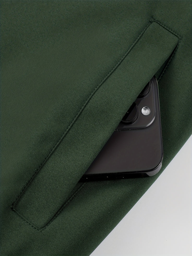 Men'S Casual Bomber Jacket | Spring-Autumn, Non-Stretch, Baseball Collar.