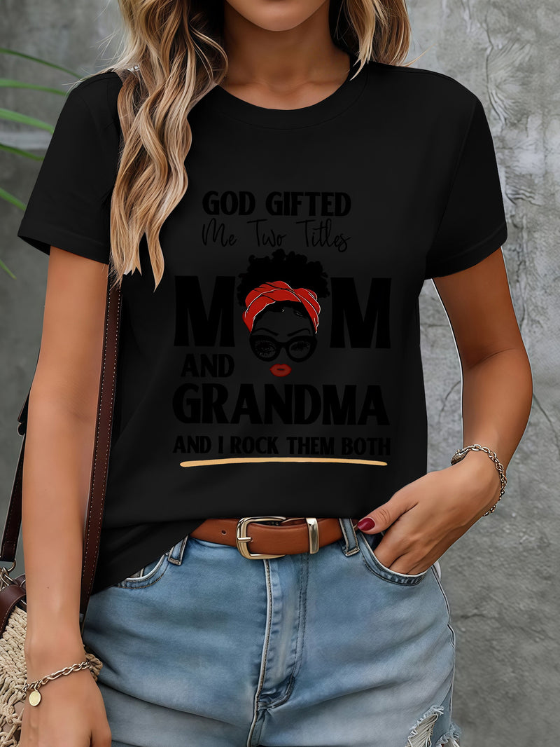 Women's T-shirt with a Printed Silhouette of a Woman.