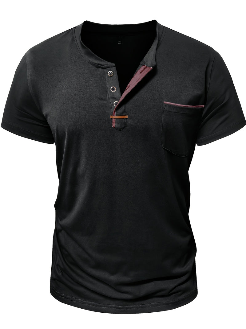 Men's Crewneck Short-sleeve T-shirt, Casual Summer Vacation.