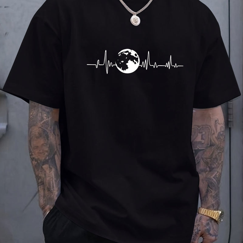 Plus Size Men’s Summer Short-Sleeve Graphic Print T-Shirt.