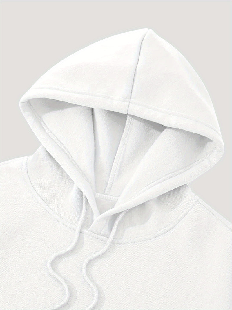 Men's Fashion Slogan Hoodie Four-Piece Set with Drawstring Elastic.