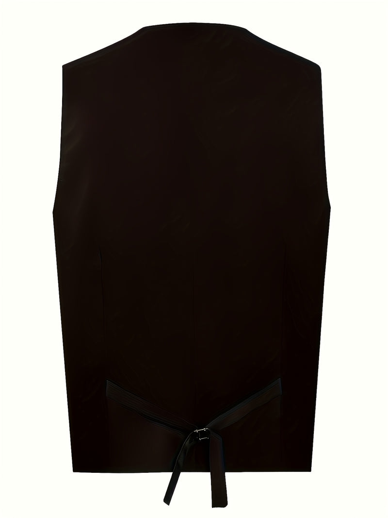 Men's 3pcs Wedding Suit Set - Slim Fit Business Suit Jacket + Single-Breasted Vest.