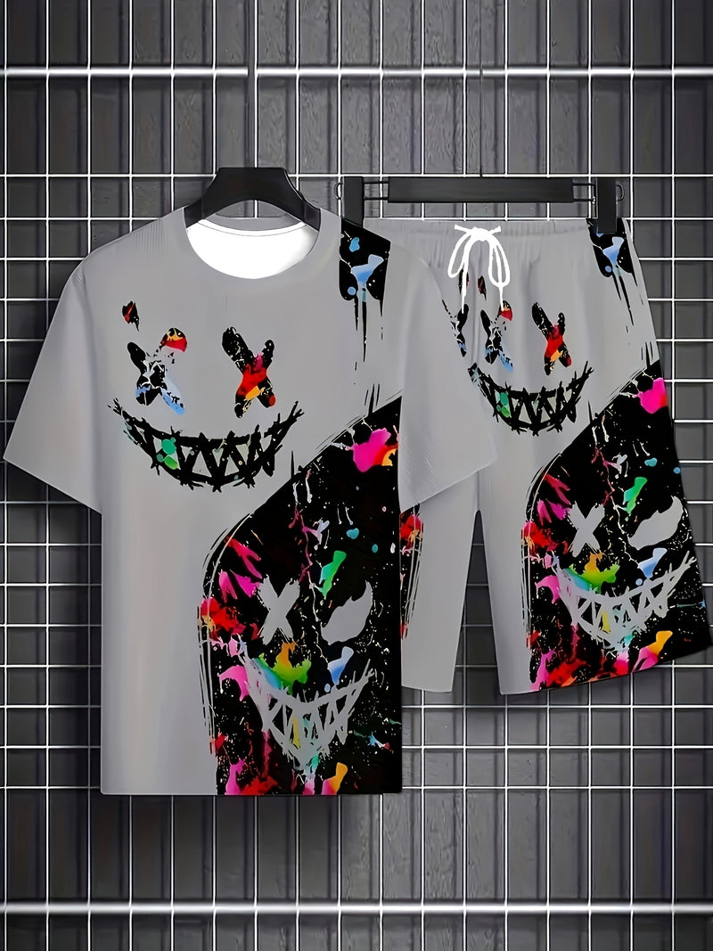 Men'S Breathable Outdoor Casual T-Shirt And Shorts Set.