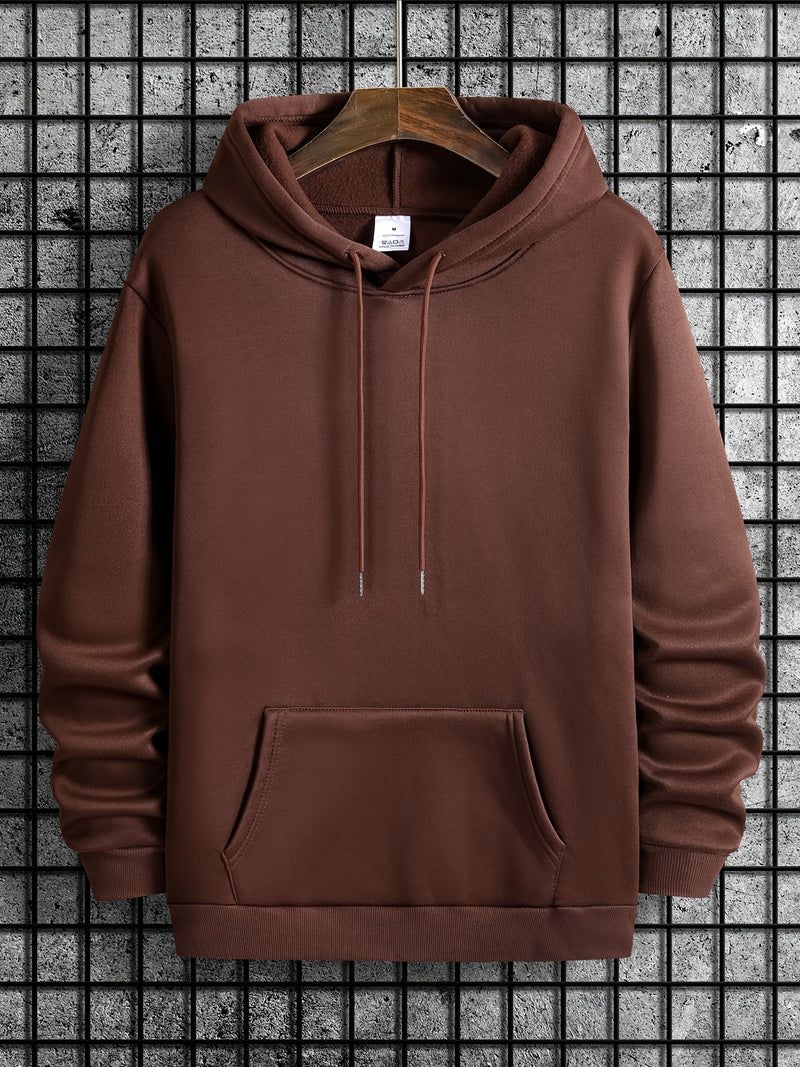 Men’s Hooded Sweatshirt New Solid Color Printed Hoodie Loose.