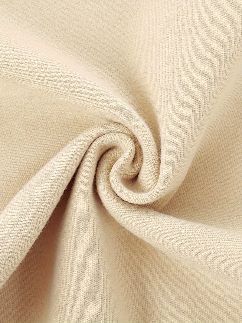 Baby Bodysuit - Soft Beige Short Sleeve Round Neck Romper.