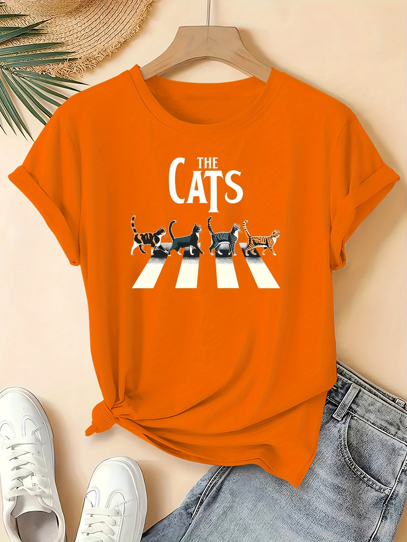 Plus Size Women's "The Cats" Graphic T-Shirt.