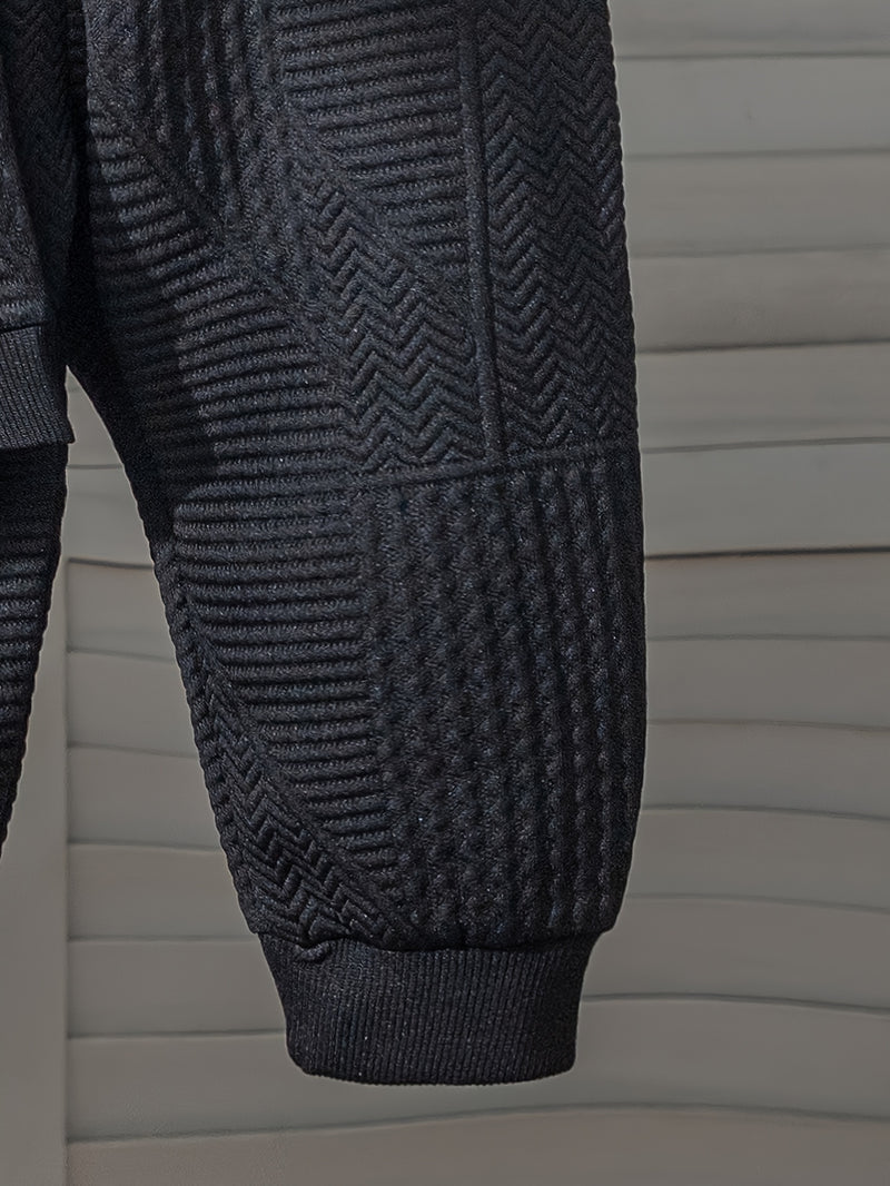Boys Toddler Jacquard Long Sleeve Top + Casual Pants Two-Piece.