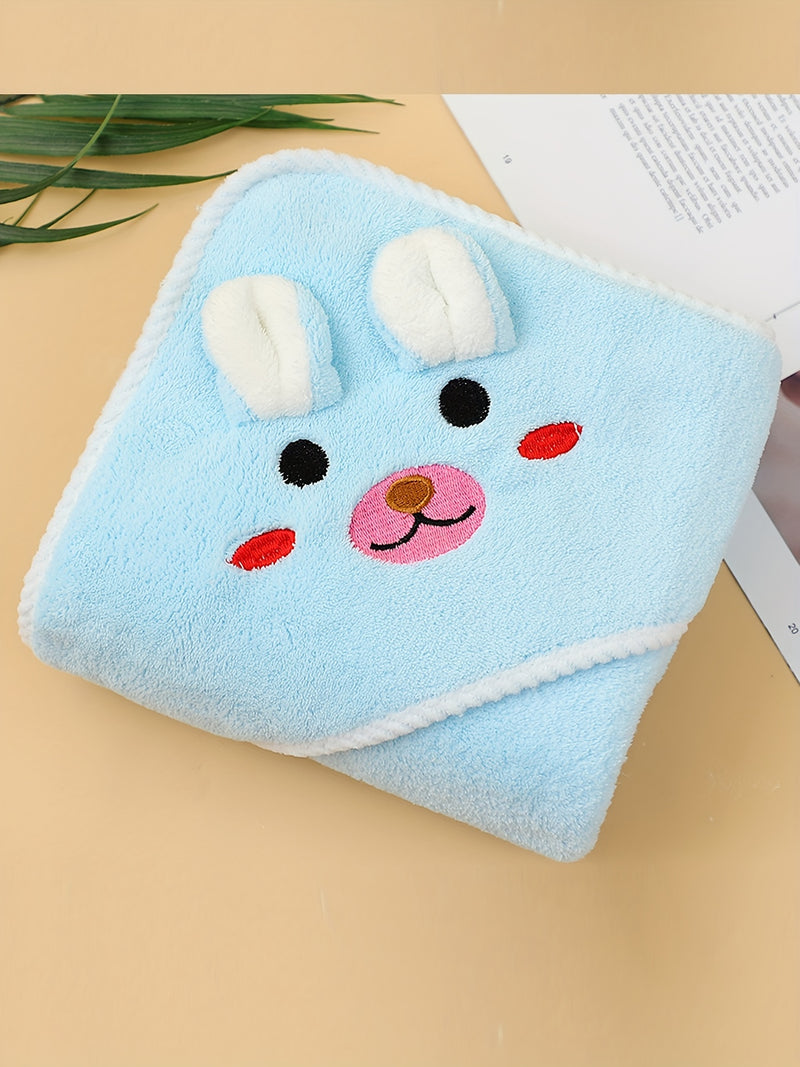 Baby's Animal Pattern Hooded Bathrobe, Multi-functional & Highly Absorbent.