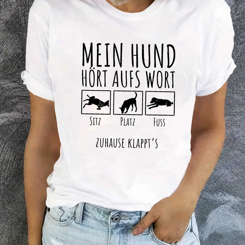 Women's German Dog Graphic T-Shirt.