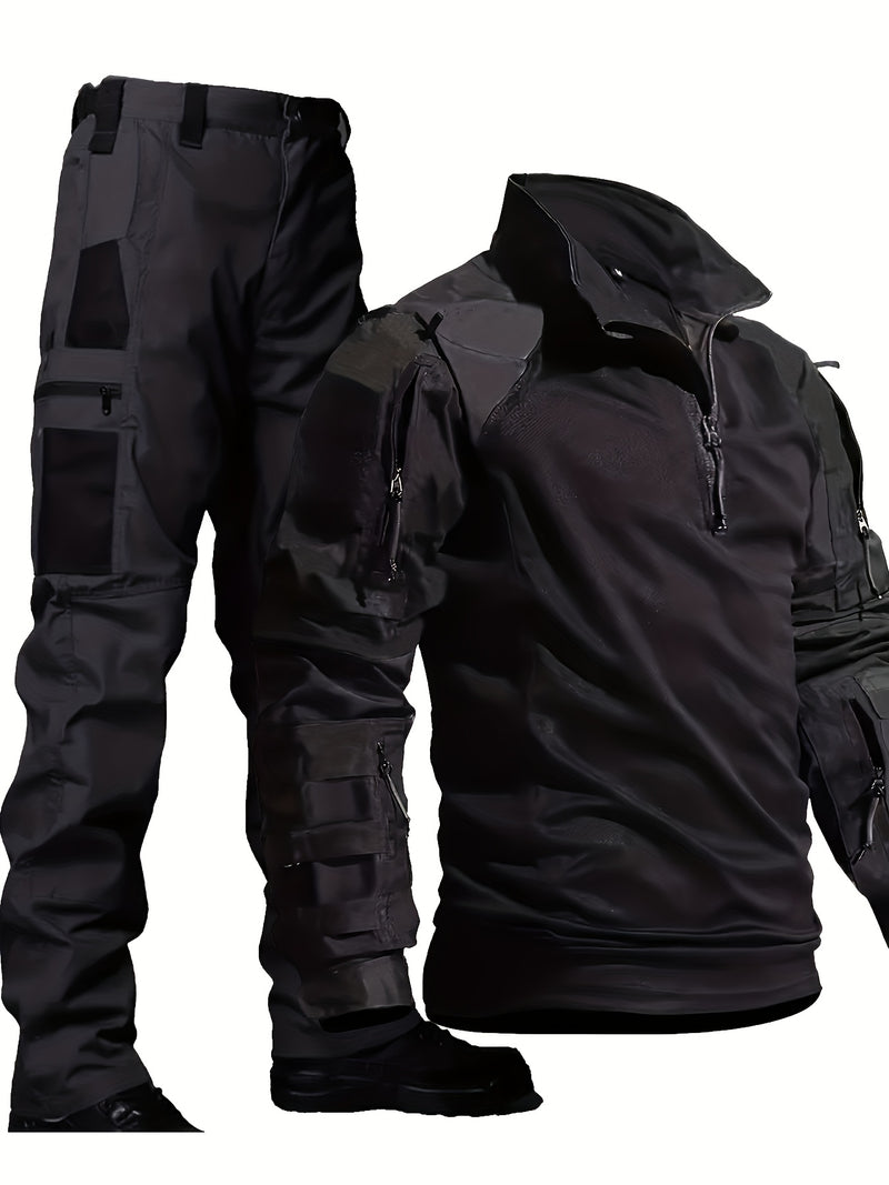 Men's Outdoor Sports Leisure Outfit Consisting of a Long-Sleeve Top And Pants.