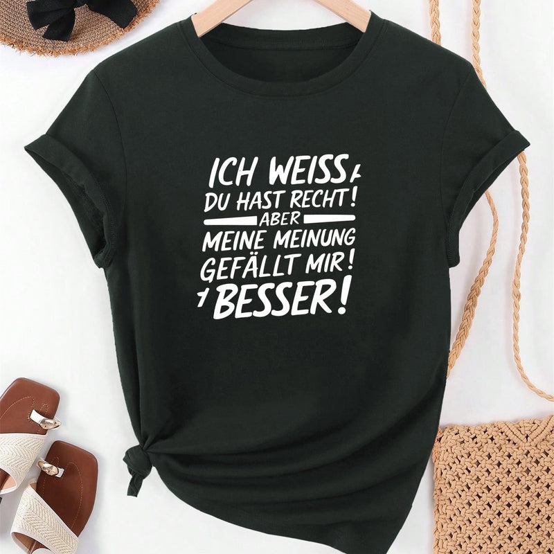 Women's Round Neck Short T-Shirt.