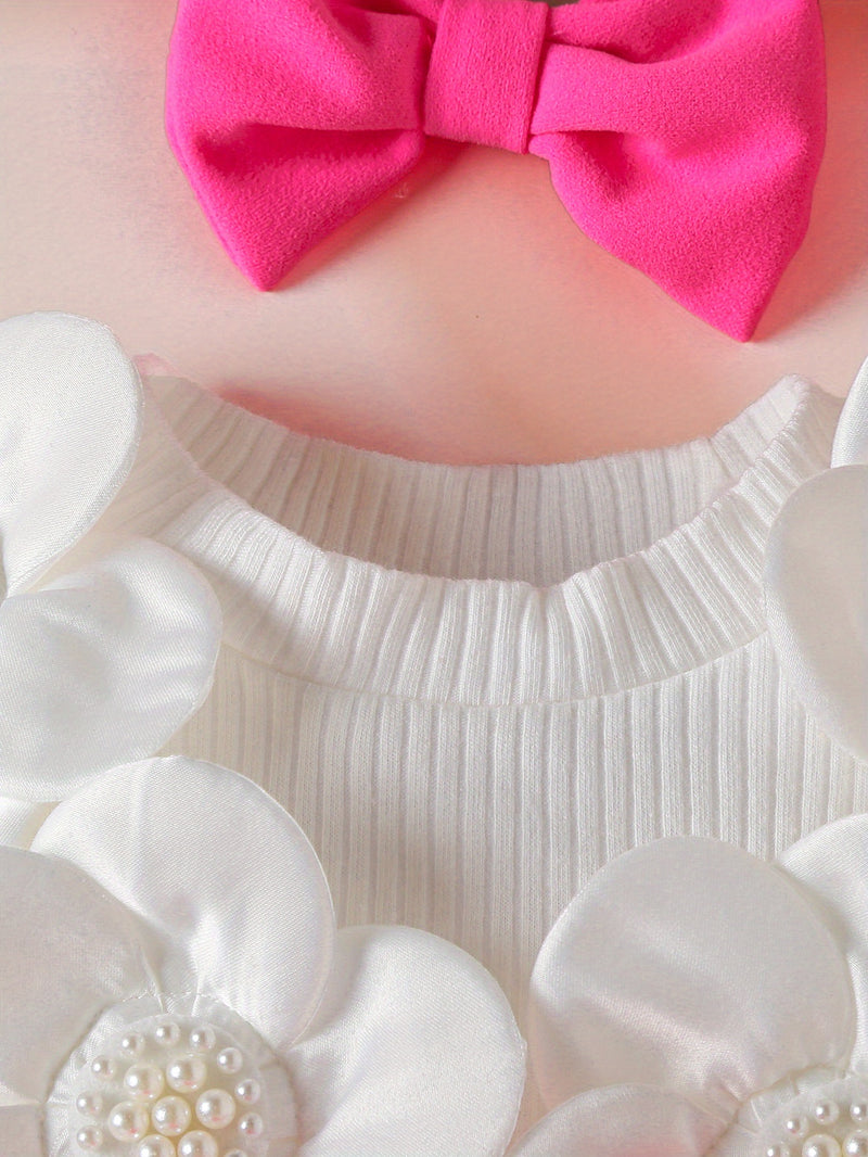 Delivery Bow Hair Tie Girls' Dress Romper Spring/Autumn Style.