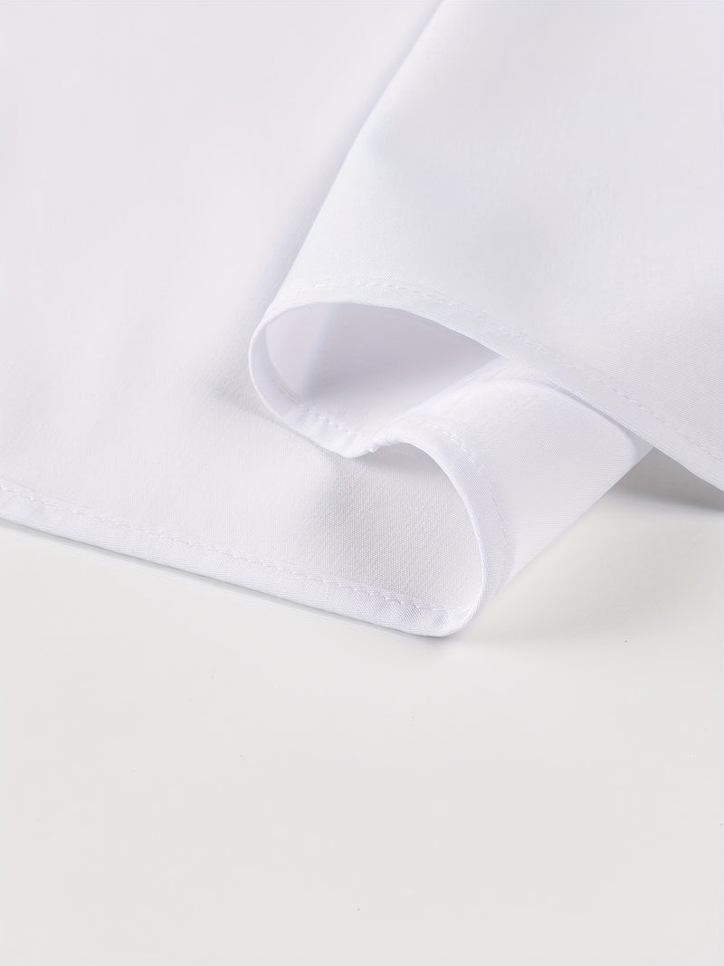 Two-Piece Set of Men's Solid Color Elastic Shirts.