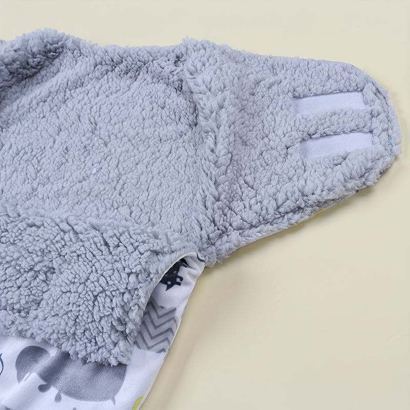 A Single-Pack Baby Swaddle Blanket with Cartoon Prints.