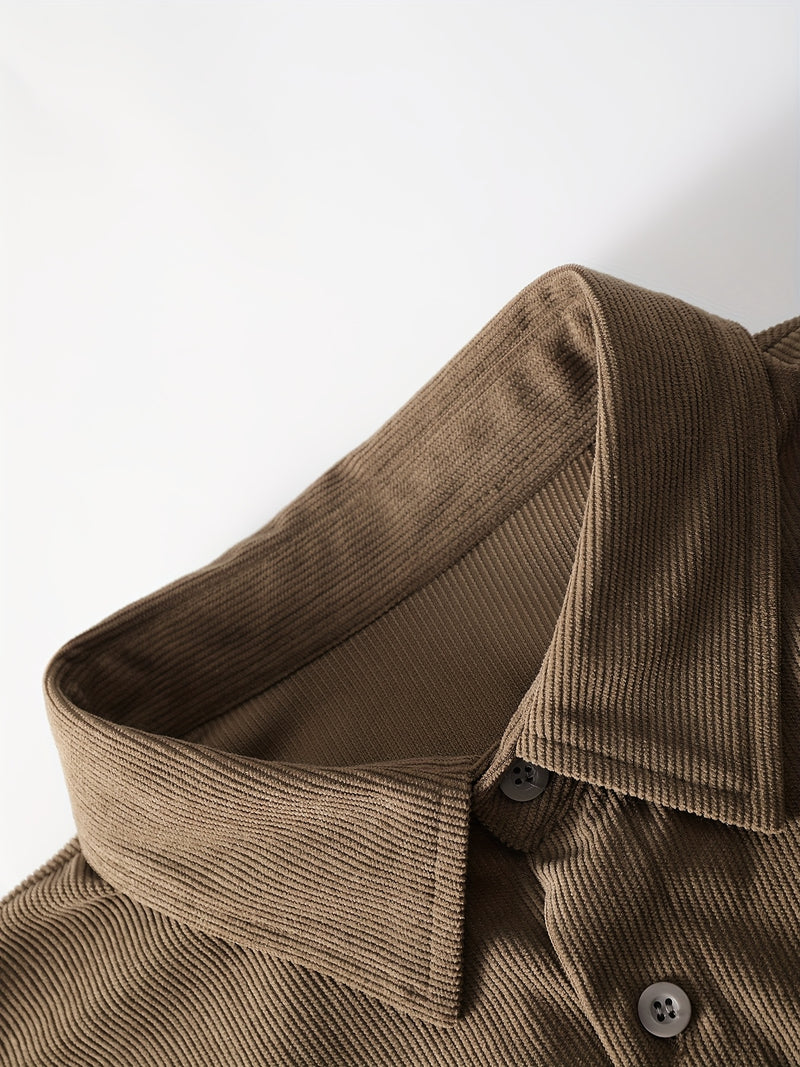 Men's Four-Season Long Sleeve Turn- Collar Double.