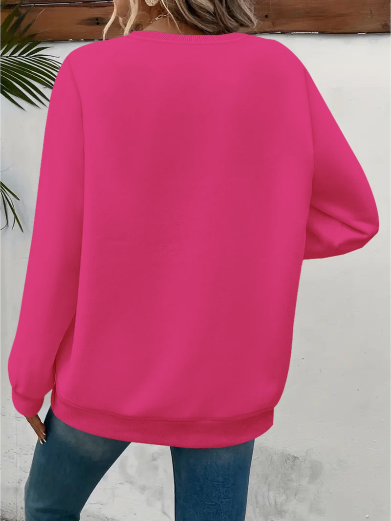 Women's Oversized German Text Print Sweatshirt.