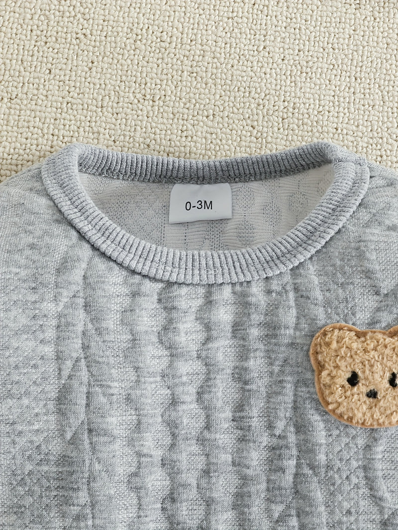 Winter Bear Onesie Clothing Set - Full-Body Long Sleeve & Pants.