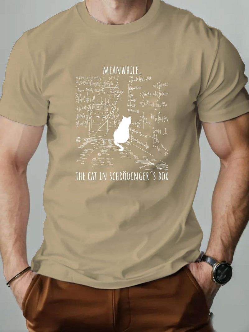 Men's Short-Sleeve T-Shirt with a Kitten Pattern for Summer Casual Wear.