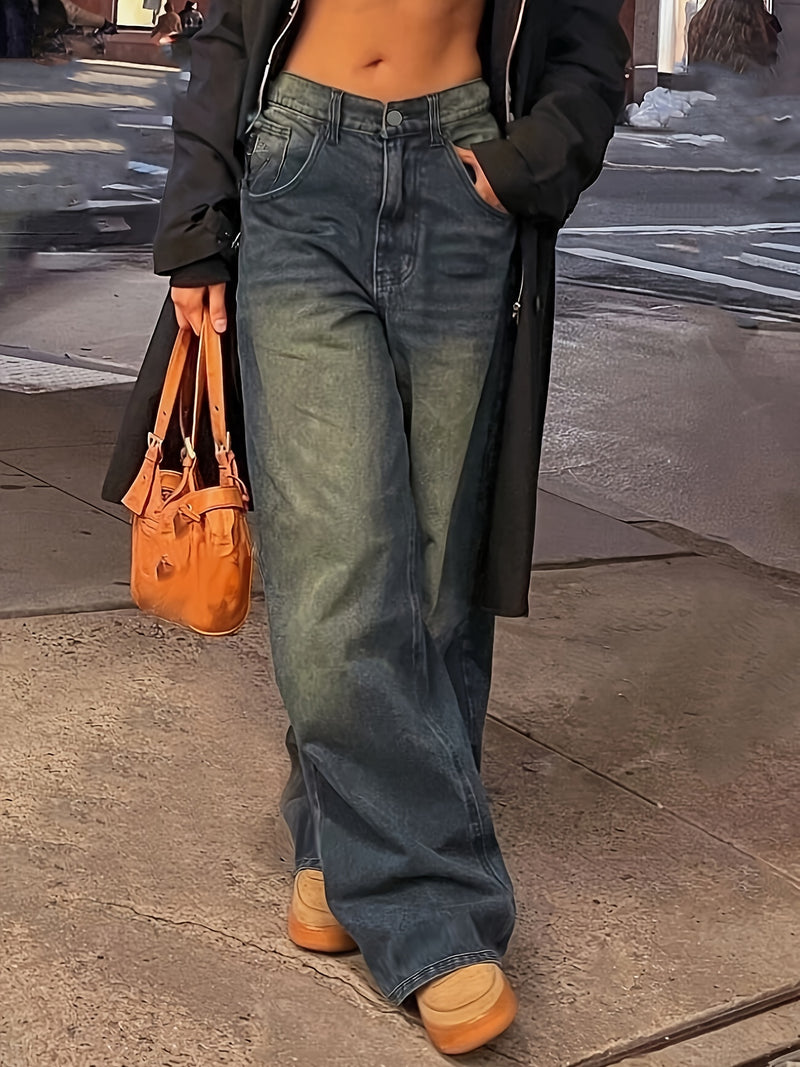 Women’s New Vintage-Style Versatile Non-Stretch Jeans.