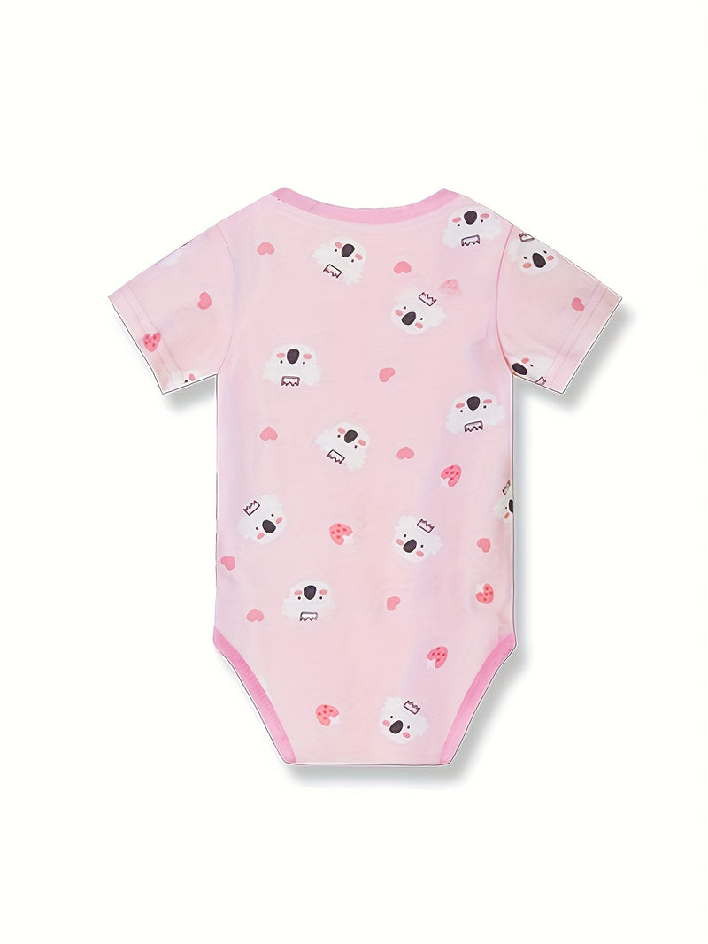 5pcs Baby Bodysuit Set with 5 Pairs of Newborn Pants, Girls Clothing Outfit.