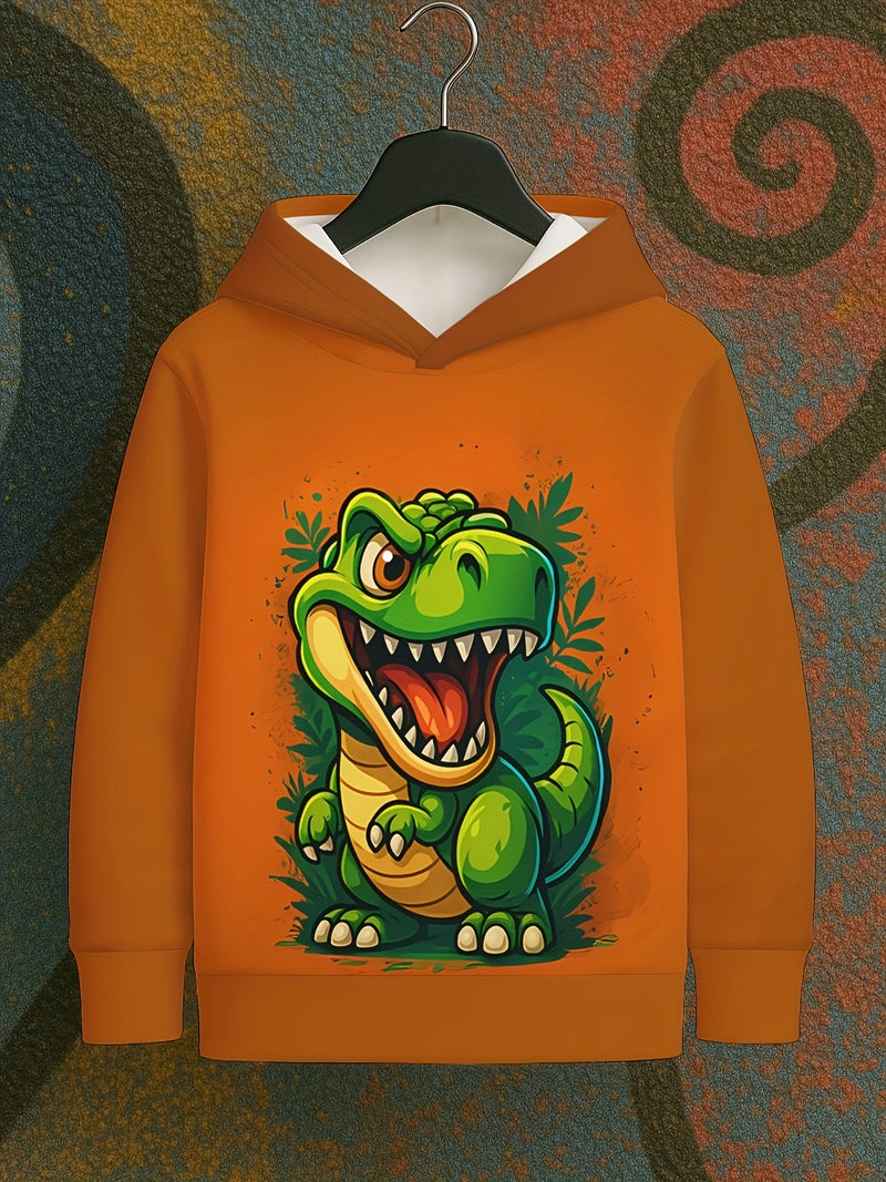 Cute 3D Dinosaur Hoodie for Toddlers  Bright Green Dino.