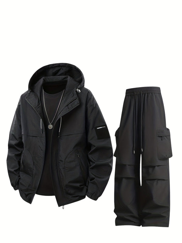 Men's Stylish Two-Piece Casual Jacket with Drawstring.