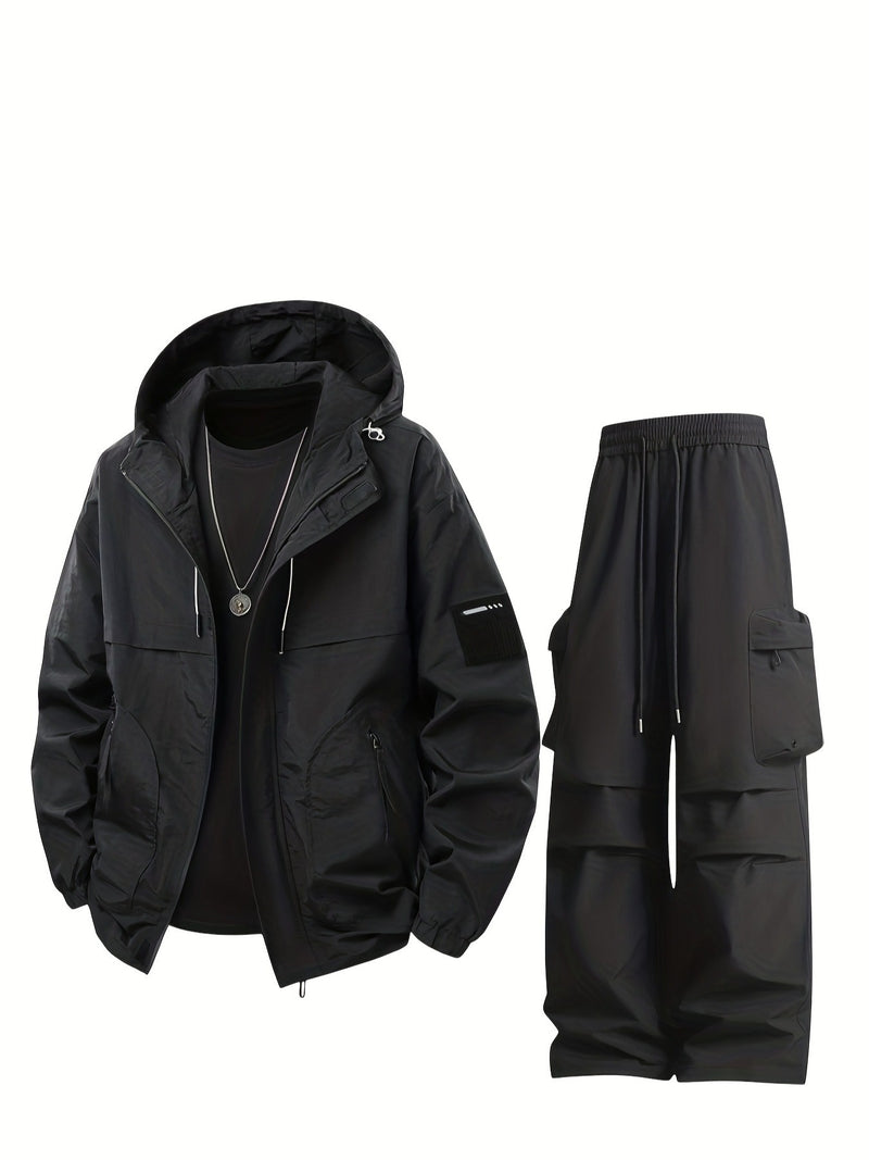 Men's Stylish Two-Piece Casual Jacket with Drawstring.