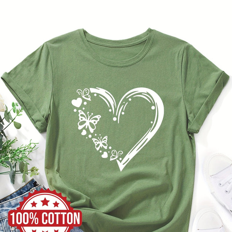 Women's "Love and Butterflies" Graphic T-Shirt.