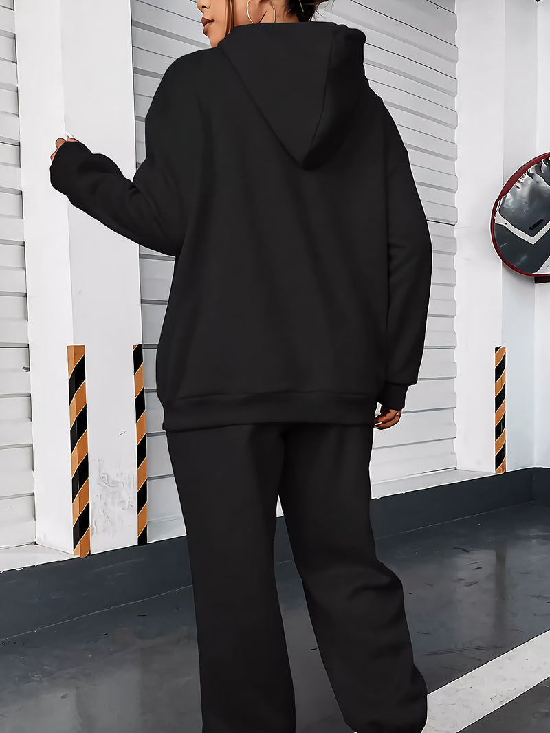 Women's Polyester Hooded Tracksuit with Cat Print.