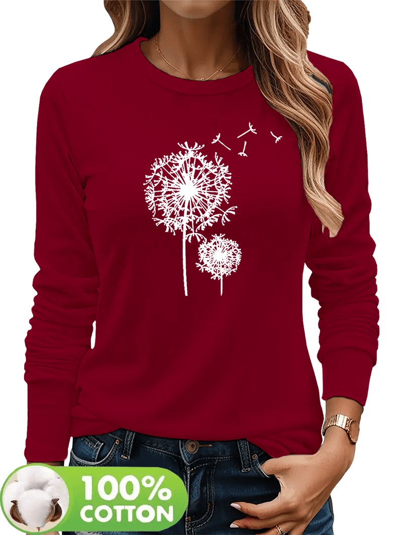 Women's  Long Sleeve Round Neck T-Shirt.