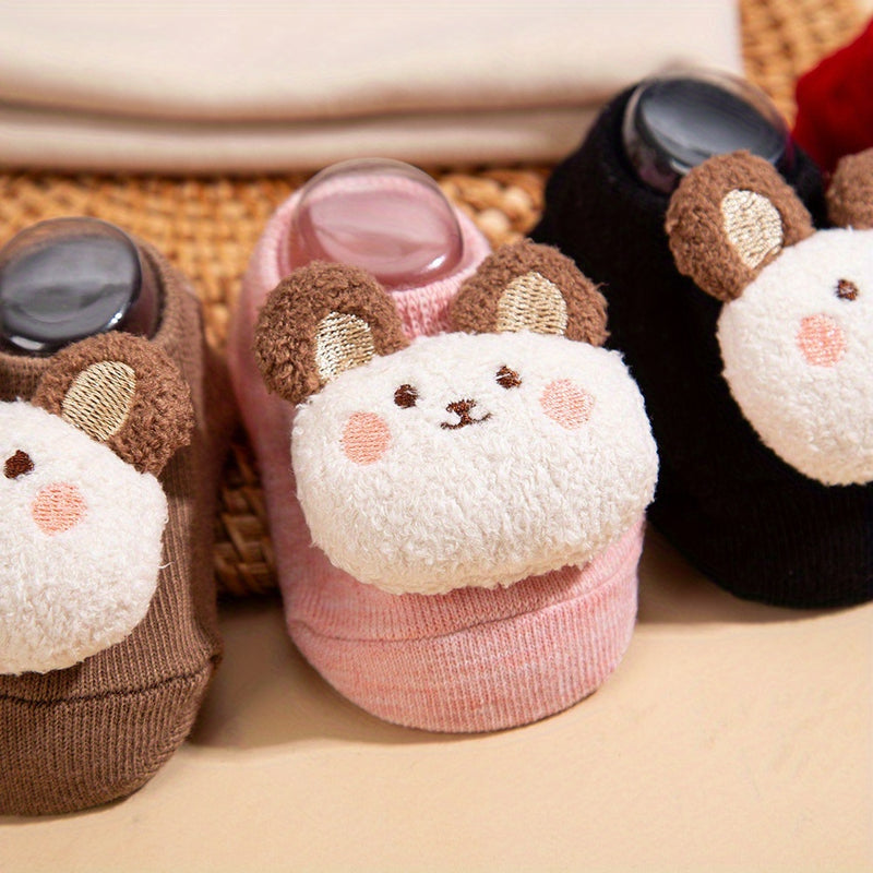 2pcs/Set Autumn Winter Cute Bear Indian Hat + Knitted Short Socks Set Baby.