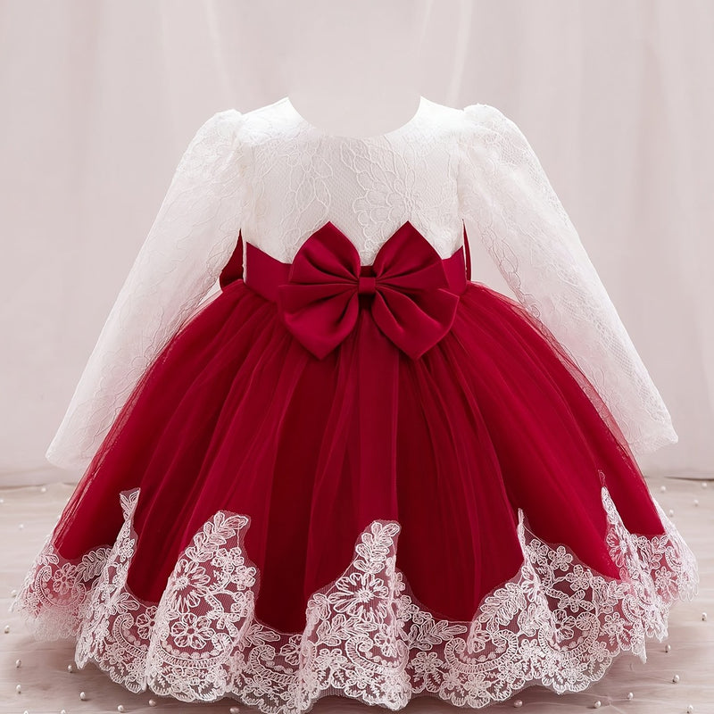 New Bow Children's Dress, Infant & Toddler Christening Gown.