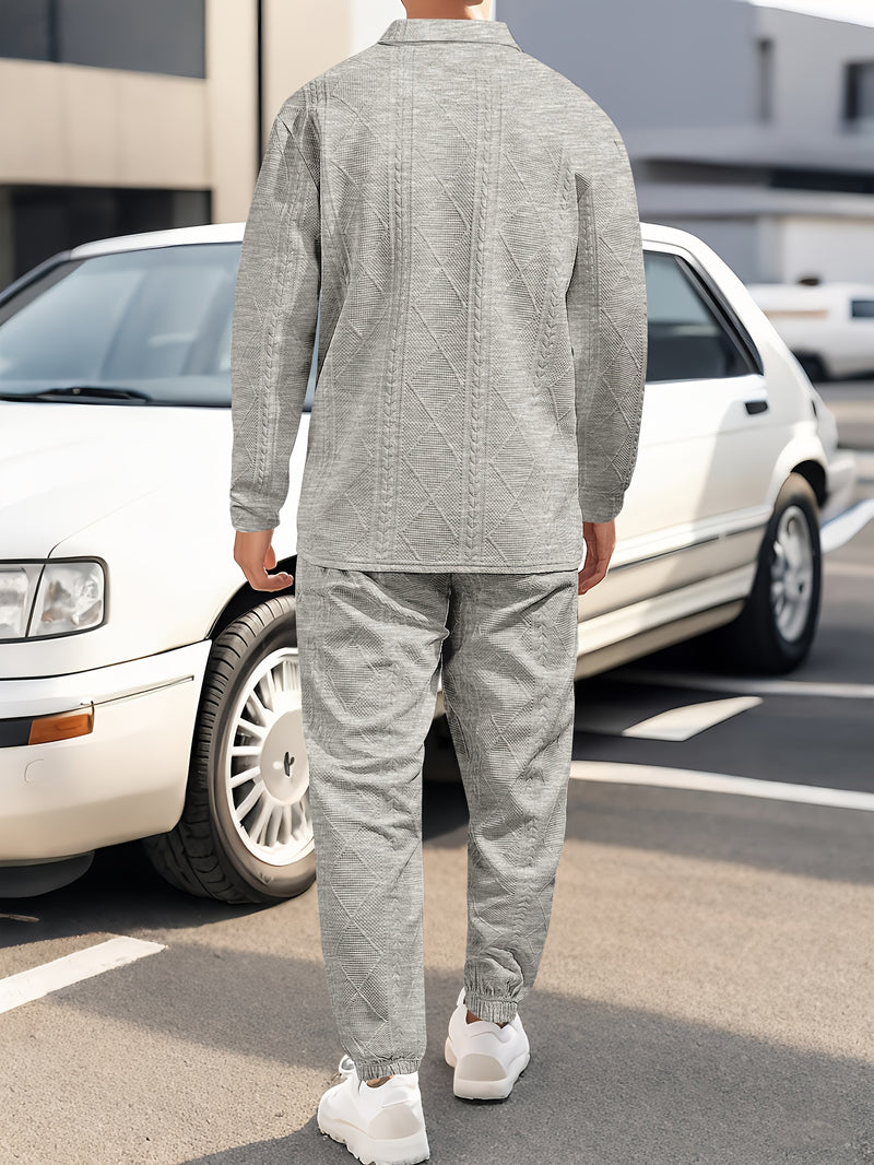 Two Pieces, Men's Autumn And Winter Casual Outfit.