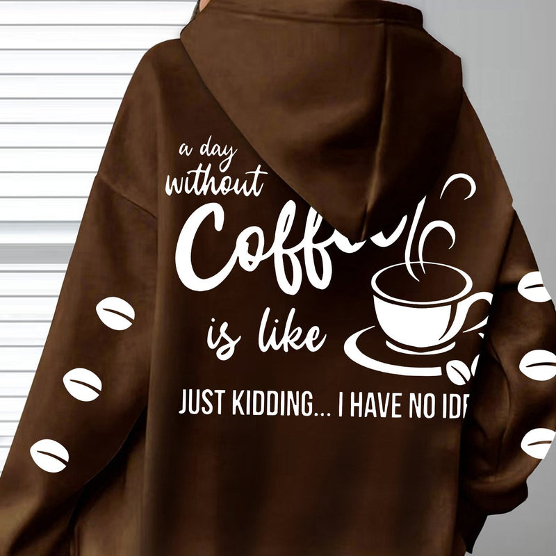 Women's Cozy Coffee Graphic Hoodie.