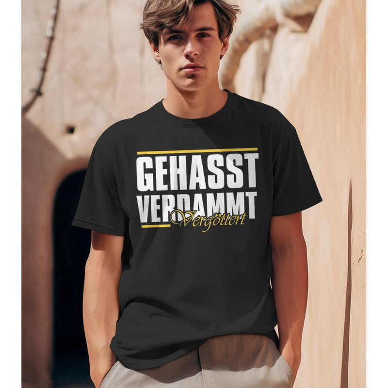 Men's & Women's Gothic German Text Print T-Shirt.