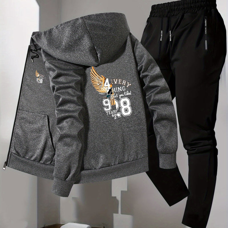 Men's 2pcs Winter Jacket & Pants Matching Set.