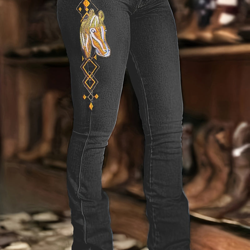 Women's Stretch Fashion Versatile Flare Jeans.