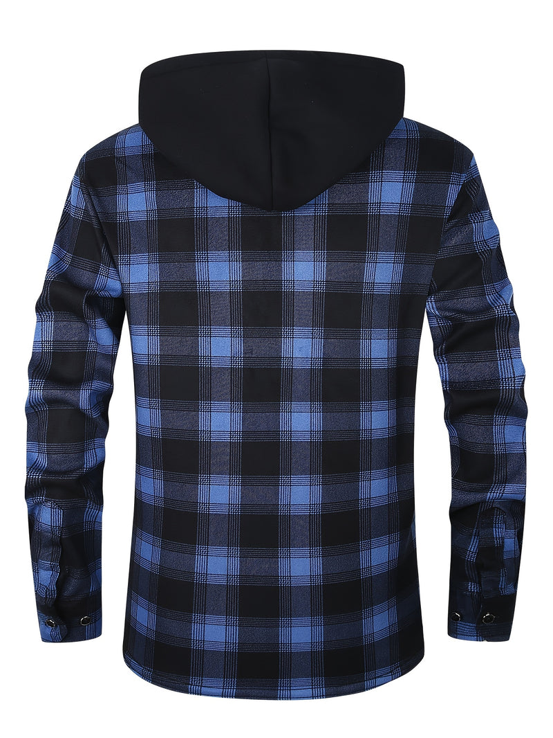 Men's Plush Flannel Shirt Jacket.