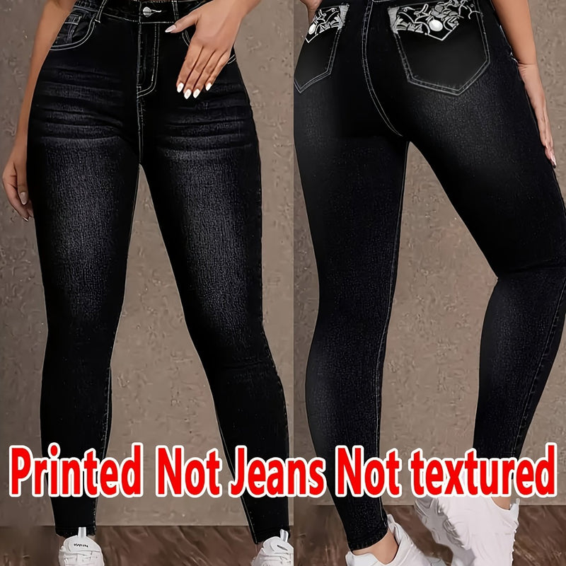 Women's Imitation Denim Leggings, Four Seasons Style.