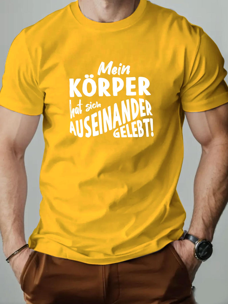 Men's KOPPER English Pattern Summer Casual Crew Neck Short T-Shirt.