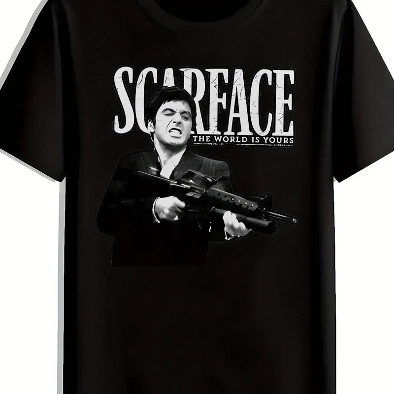 Men'S Black Scarface Graphic T-Shirt