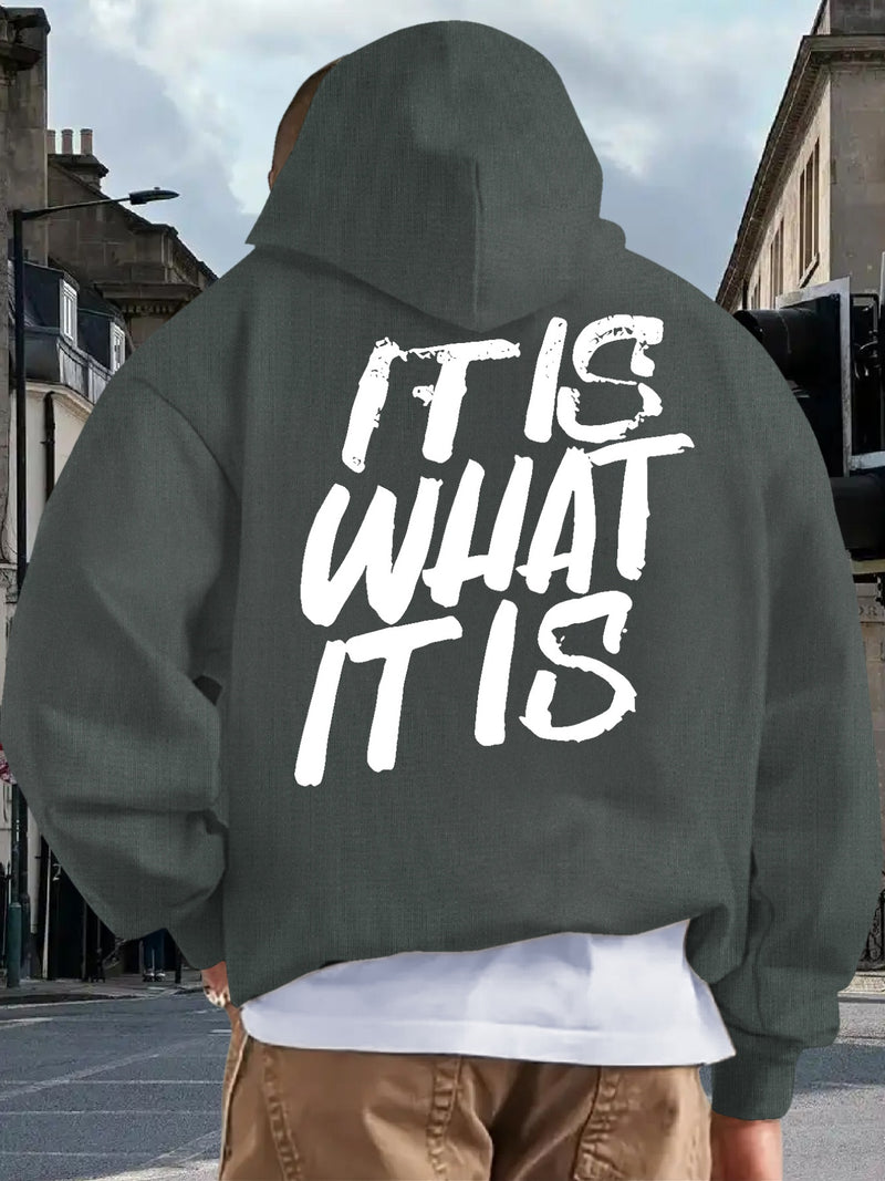 Men's Hooded Printed Sweatshirt.