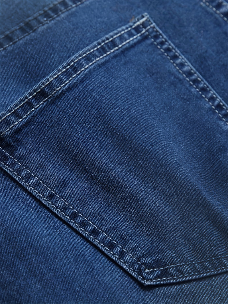 Men's Fashion Simple Solid Color Slim Fit Jeans.